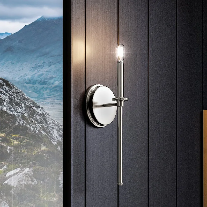 Durable Industrial Lighting for Harsh EnvironmentsUHP4232 Contemporary Wall Sconce 16.625''H x 5.75''W, Brushed Nickel Finish, Parkes Collection Durable Industrial Lighting for Harsh EnvironmentsUHP4232 Contemporary Wall Sconce 16.625''H x 5.75''W, Brushed Nickel Finish, Parkes Collection