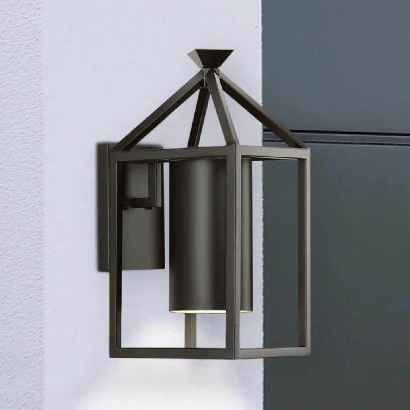 Industrial Lighting for Printing Press FacilitiesUHP1571 Modern Outdoor Wall Sconce, 18''H x 11"W x 9''D, Matte Black Finish, Sherwood Collection