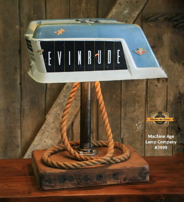 Industrial Lighting for Furniture FactoriesSteampunk Industrial / Antique Evinrude Boat Motor / Nautical / Marine / Cabin / Lamp #2499 Industrial Lighting for Furniture FactoriesSteampunk Industrial / Antique Evinrude Boat Motor / Nautical / Marine / Cabin / Lamp #2499