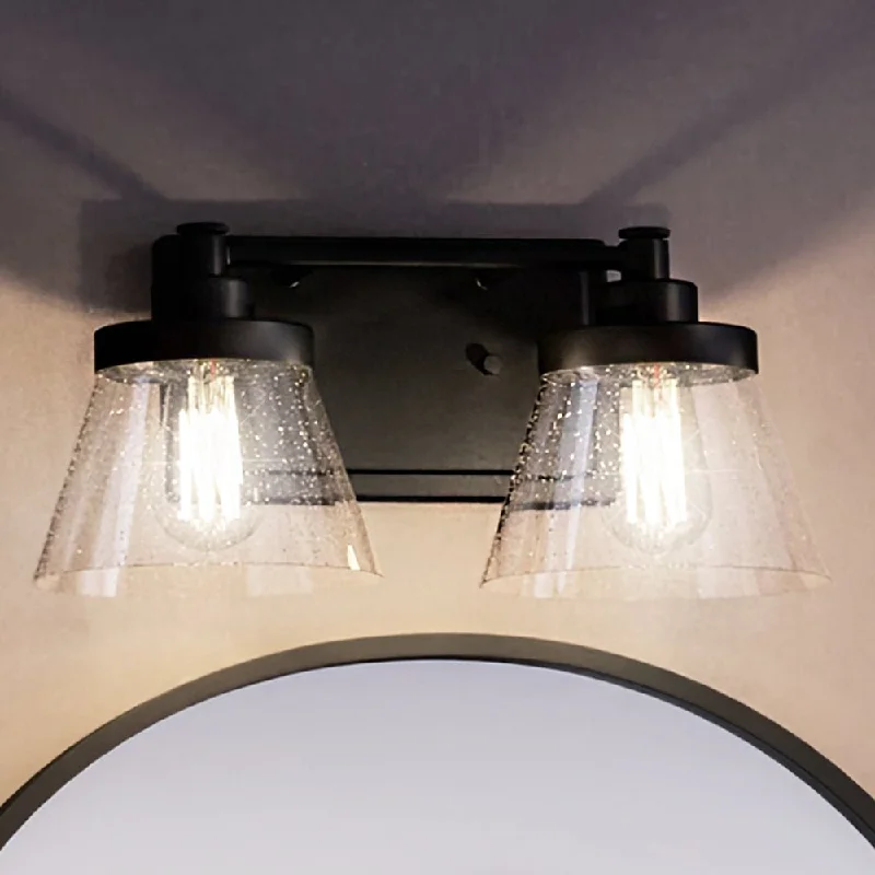 Industrial Ceiling - Mounted Lighting for Assembly PlantsUHP3996 Traditional Bath Light 7.75''H x 15.5''W, Midnight Black Finish, Pawtucket Collection