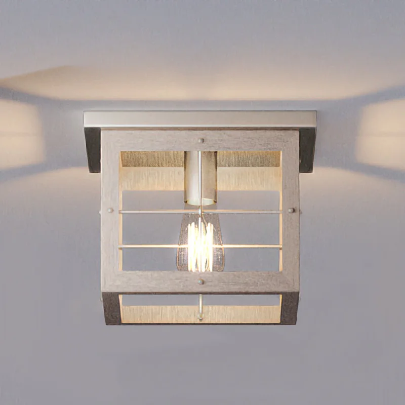 Industrial Exit Sign Lighting for Quick EvacuationUHP3953 Modern Farmhouse Ceiling Light 8''H x 10.375''W, Brushed Nickel Finish, Ballina Collection Industrial Exit Sign Lighting for Quick EvacuationUHP3953 Modern Farmhouse Ceiling Light 8''H x 10.375''W, Brushed Nickel Finish, Ballina Collection