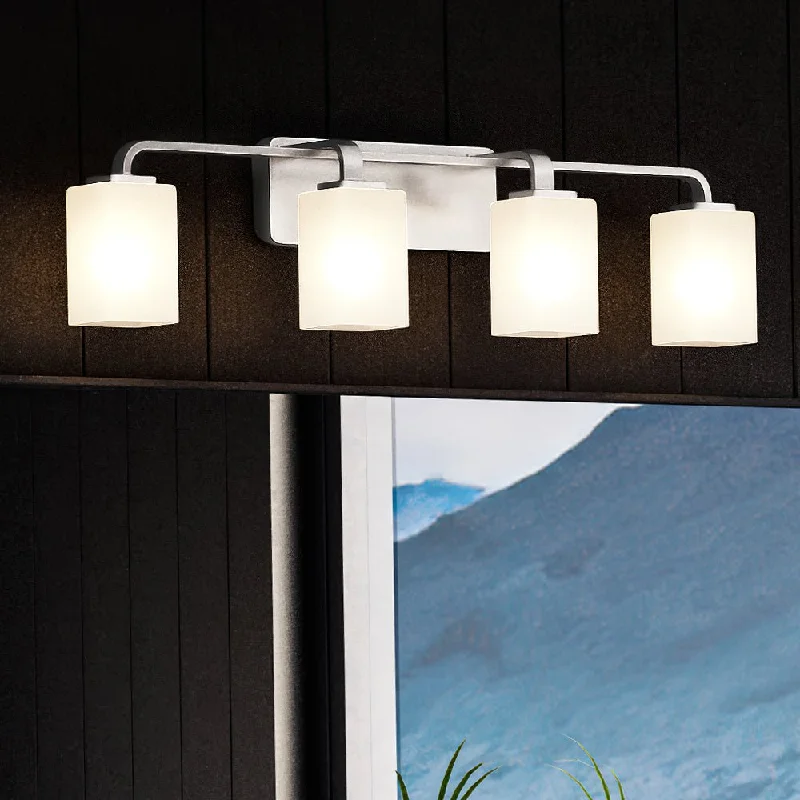 Corrosion - Resistant Industrial Lighting for Coastal FactoriesUHP4323 Contemporary Bath Light 8.5''H x 33.5''W, Brushed Nickel Finish, Louisville Collection Corrosion - Resistant Industrial Lighting for Coastal FactoriesUHP4323 Contemporary Bath Light 8.5''H x 33.5''W, Brushed Nickel Finish, Louisville Collection