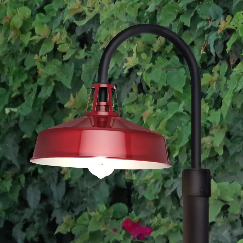 Low - Bay Industrial Lighting Fixtures for Small FactoriesUHP1492 Industrial Outdoor Post Light, 17''H x 18-1/2"W x 13-1/4''D, Red Finish, Gary Collection Low - Bay Industrial Lighting Fixtures for Small FactoriesUHP1492 Industrial Outdoor Post Light, 17''H x 18-1/2"W x 13-1/4''D, Red Finish, Gary Collection