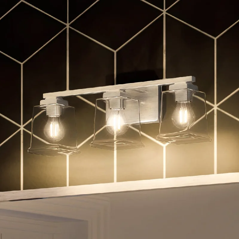 Industrial Lighting for Chemical PlantsUHP4292 Craftsman Bath Light 7''H x 20.125''W, Brushed Nickel Finish, Houston Collection Industrial Lighting for Chemical PlantsUHP4292 Craftsman Bath Light 7''H x 20.125''W, Brushed Nickel Finish, Houston Collection
