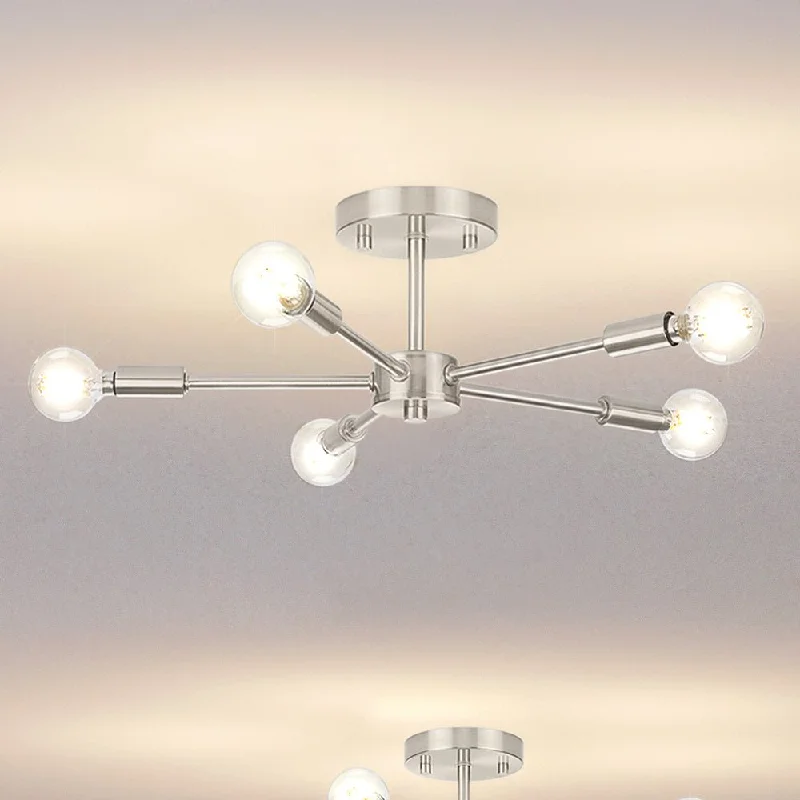 Industrial Wall - Mounted Lighting for Workshop WallsUHP4346 Mid-Century Modern Ceiling Light 5.625''H x 16''W, Brushed Nickel Finish, Albuquerque Collection