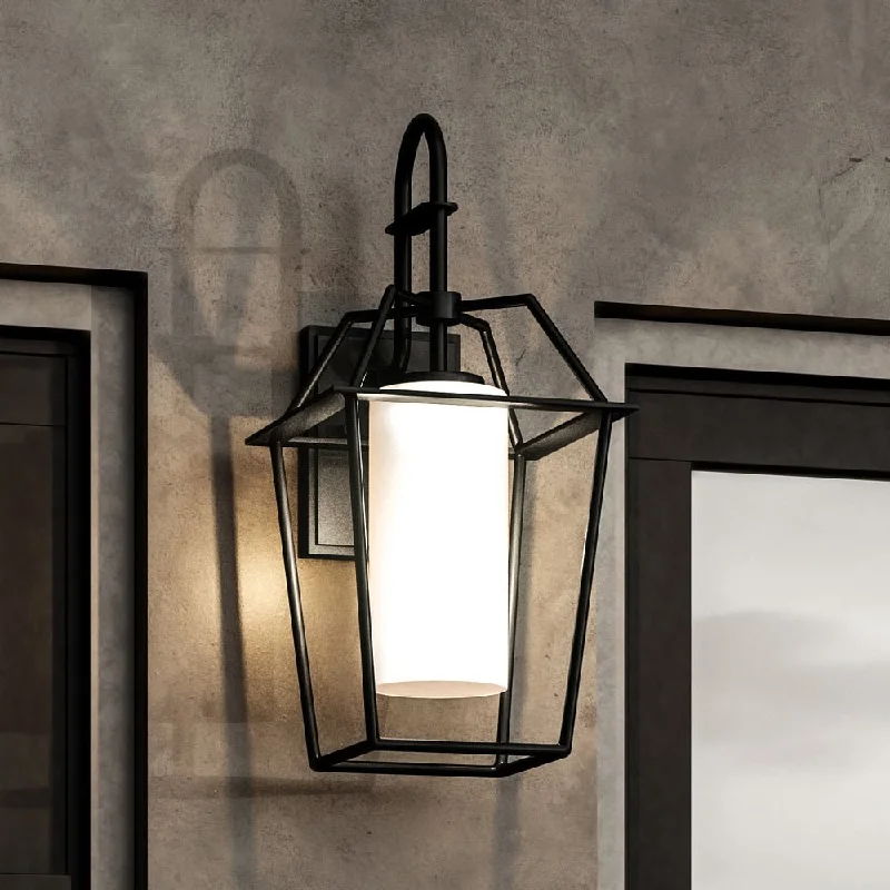 Dimmable Industrial Lighting for Ambiance ControlUHP1391 Minimalist Outdoor Wall Sconce 17.75''H x 8.875''W, Midnight Black Finish, Chandler Collection Dimmable Industrial Lighting for Ambiance ControlUHP1391 Minimalist Outdoor Wall Sconce 17.75''H x 8.875''W, Midnight Black Finish, Chandler Collection