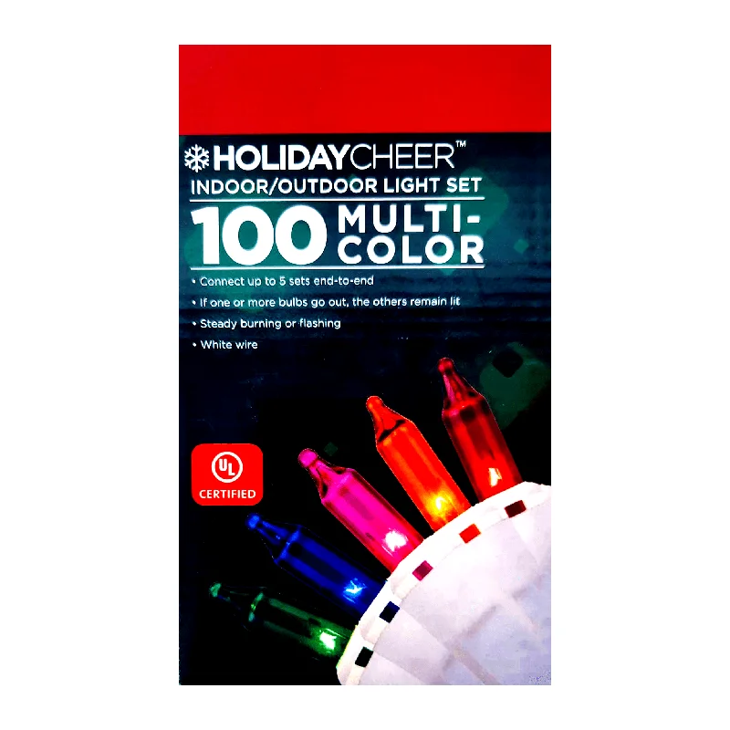 LED String Lights with Warm White GlowHoliday Cheer Christmas Light Set 100 Pcs.