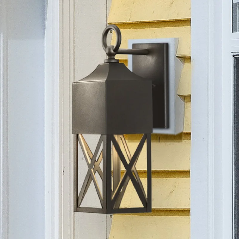 Industrial Lighting with High CRI (Color Rendering Index) for True Color PerceptionUHP1562 Modern Farmhouse Outdoor Wall Sconce, 18-3/8''H x 8-1/4"W x 5-3/4''D, Textured Black Finish, Sunnybank Collection Industrial Lighting with High CRI (Color Rendering Index) for True Color PerceptionUHP1562 Modern Farmhouse Outdoor Wall Sconce, 18-3/8''H x 8-1/4"W x 5-3/4''D, Textured Black Finish, Sunnybank Collection