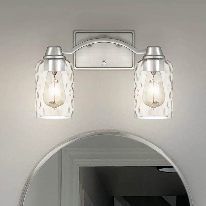 Industrial Lighting for Pharmaceutical ManufacturingUQL4420 Classic Indoor Bath Light, 9.00''H x 14.00''W x 6.50''D, Brushed Nickel Finish, Ravensburg Collection Industrial Lighting for Pharmaceutical ManufacturingUQL4420 Classic Indoor Bath Light, 9.00''H x 14.00''W x 6.50''D, Brushed Nickel Finish, Ravensburg Collection