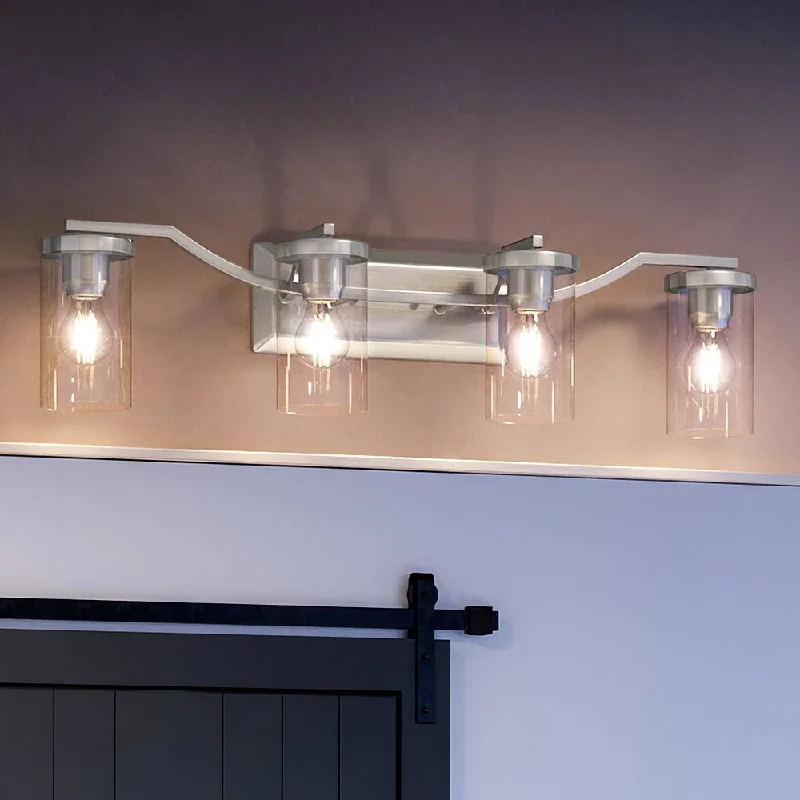 Industrial Lighting for Chemical PlantsUHP4364 Contemporary Bath Light 8''H x 34''W, Brushed Nickel Finish, Mesa Collection Industrial Lighting for Chemical PlantsUHP4364 Contemporary Bath Light 8''H x 34''W, Brushed Nickel Finish, Mesa Collection