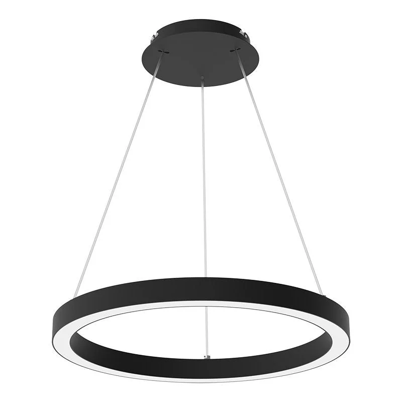 String Lights for Restaurant Outdoor SeatingWestgate High-Output Round Linear Chandelier Up/Down Light with Separate Controls, 50W, 4000K, Led Commercial Lighting - Black