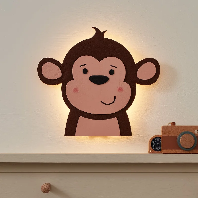 Solar - Powered String Lights for Energy - Saving BackyardsWooden Children’s Monkey Wall Light