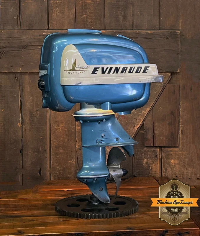 Industrial Lighting for Furniture FactoriesSteampunk Industrial / Antique Evinrude Boat Motor / Nautical / Marine / Cabin / Lamp #4181 Industrial Lighting for Furniture FactoriesSteampunk Industrial / Antique Evinrude Boat Motor / Nautical / Marine / Cabin / Lamp #4181