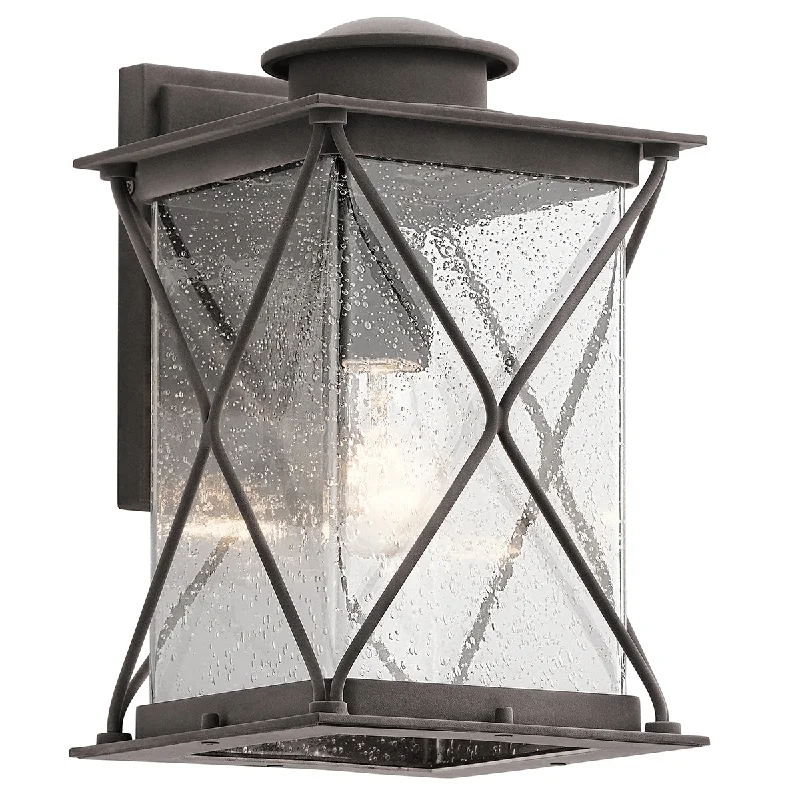 victorian style wall lamps with intricate metalwork for traditional entrywaysRosemarkie Textured Weathered Zink Medium Outdoor Wall Light - 9856