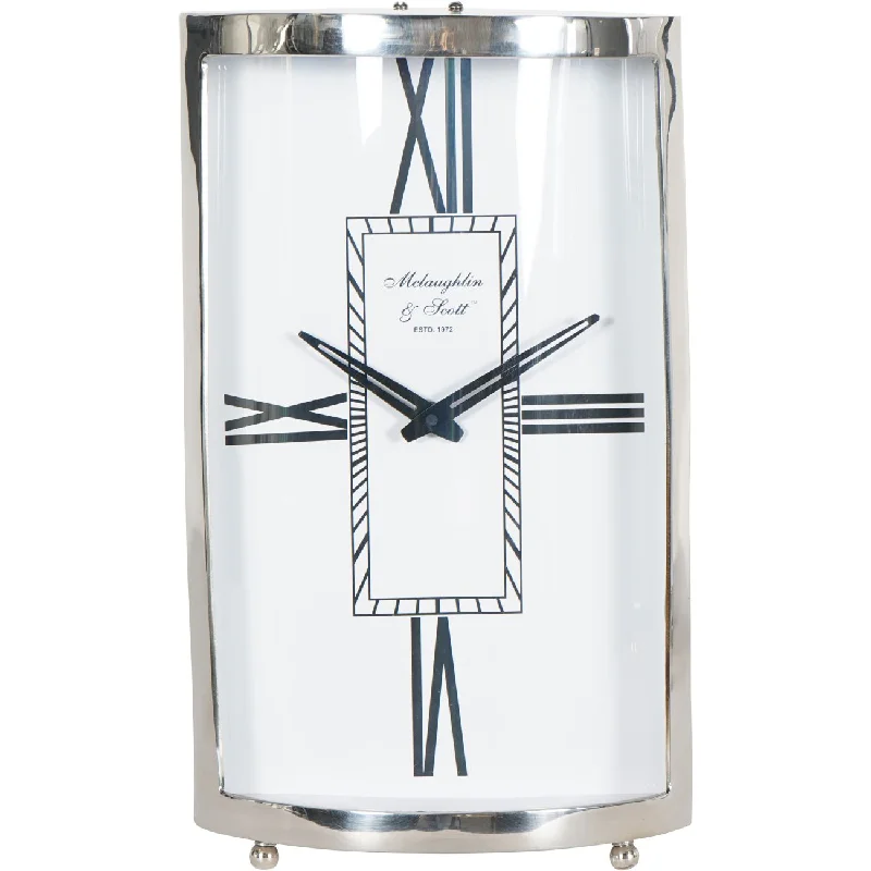 Johnson Small/Large Mantel Clock - Nickel Finish