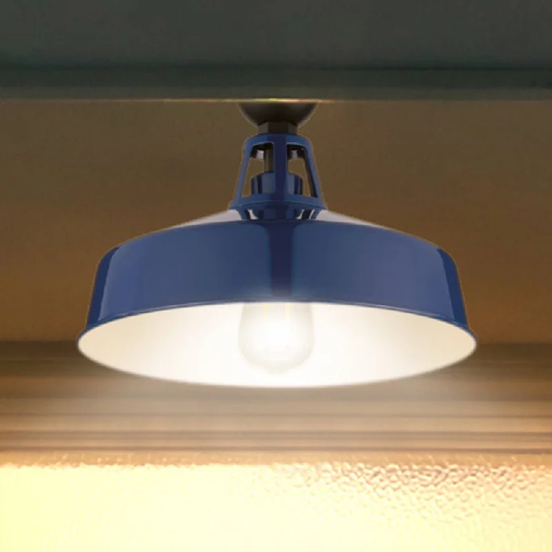Color - Tunable Industrial Lighting for Special ApplicationsUHP1498 Industrial Outdoor Ceiling Light, 9-1/2''H x 13-1/4"W x 13-1/4''D, Navy Finish, Gary Collection Color - Tunable Industrial Lighting for Special ApplicationsUHP1498 Industrial Outdoor Ceiling Light, 9-1/2''H x 13-1/4"W x 13-1/4''D, Navy Finish, Gary Collection