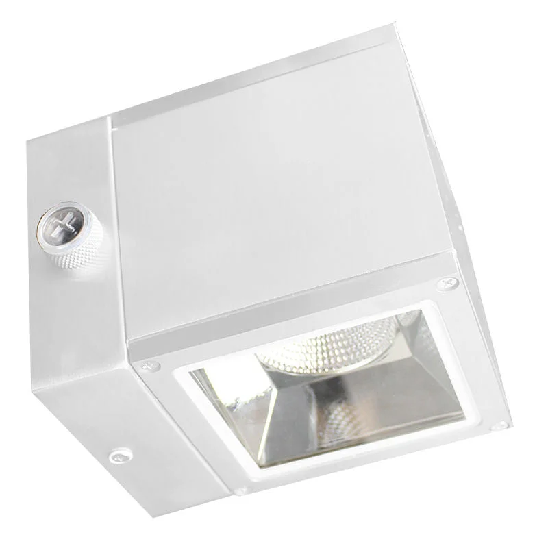 String Lights for Hotel Courtyard LightingWestgate Up-Down Selectable Cube Wall Light, 6W, 4000K, Led Outdoor Light - White