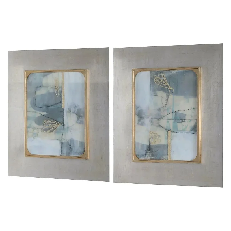 Gilded Whimsy Abstract Prints - Set of 2