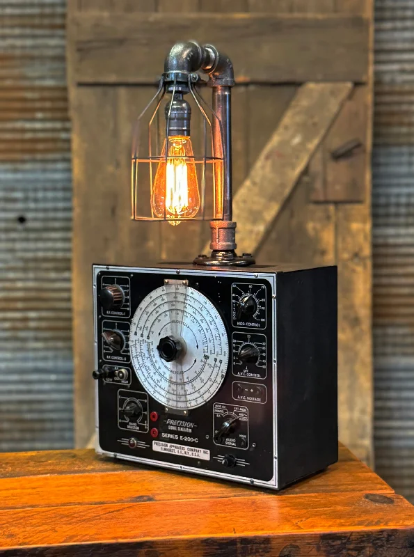 Industrial Lighting for Food Processing FactoriesSteampunk Industrial Lamp / Antique Signal Generator E-200-C / Electrical / Meter / Gear / Lamp #4271 sold Industrial Lighting for Food Processing FactoriesSteampunk Industrial Lamp / Antique Signal Generator E-200-C / Electrical / Meter / Gear / Lamp #4271 sold