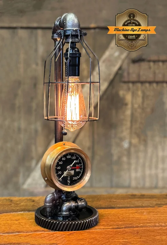 Industrial Lighting for Pharmaceutical ManufacturingSteampunk Industrial Lamp / Antique Submarine Trim Tank Gauge / Nautical / Gear / Lamp #4264 Industrial Lighting for Pharmaceutical ManufacturingSteampunk Industrial Lamp / Antique Submarine Trim Tank Gauge / Nautical / Gear / Lamp #4264