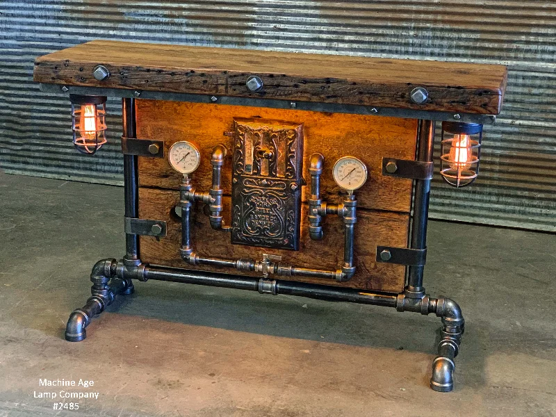 Industrial Lighting for Electronics ManufacturingSteampunk Industrial / Barn Wood / Table / Console / Bar / Lighted / Table #2485 Industrial Lighting for Electronics ManufacturingSteampunk Industrial / Barn Wood / Table / Console / Bar / Lighted / Table #2485