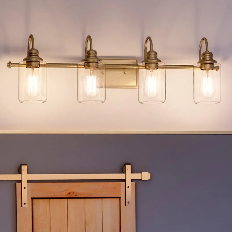 Industrial Lighting for Pharmaceutical ManufacturingUHP4068 Vintage Bath Light 9.875''H x 32.25''W, Olde Brass Finish, Hedland Collection Industrial Lighting for Pharmaceutical ManufacturingUHP4068 Vintage Bath Light 9.875''H x 32.25''W, Olde Brass Finish, Hedland Collection