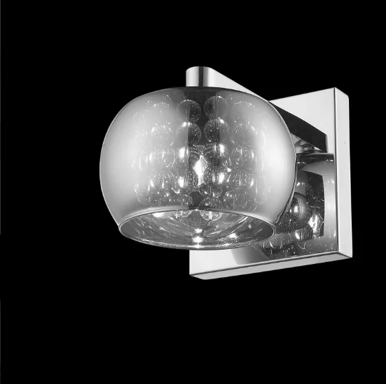 coastal style wall lamps with nautical elements for beachfront homesSmoked Glass & Chrome Wall Light With Glass Beads - ID 6404 coastal style wall lamps with nautical elements for beachfront homesSmoked Glass & Chrome Wall Light With Glass Beads - ID 6404