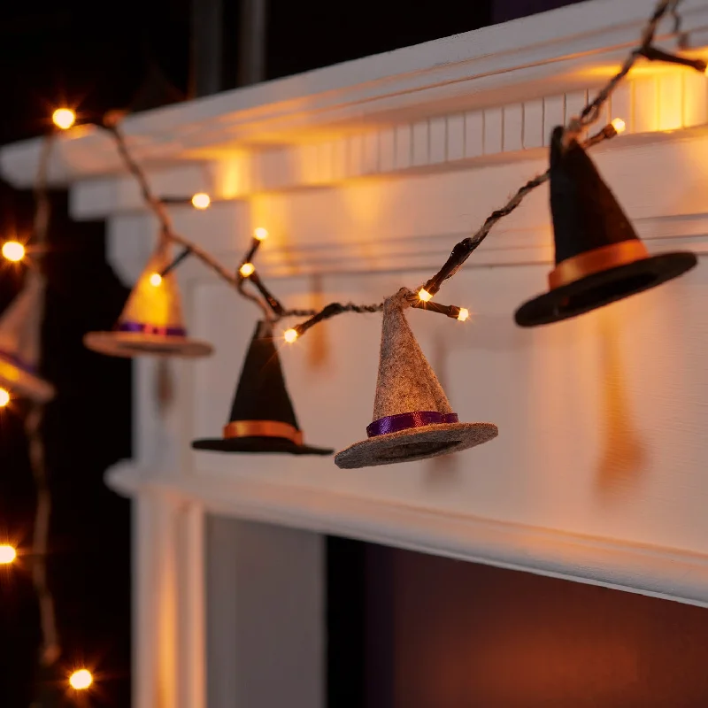 String Lights for Wedding Receptions8 Felt Witches Hat Halloween Lights