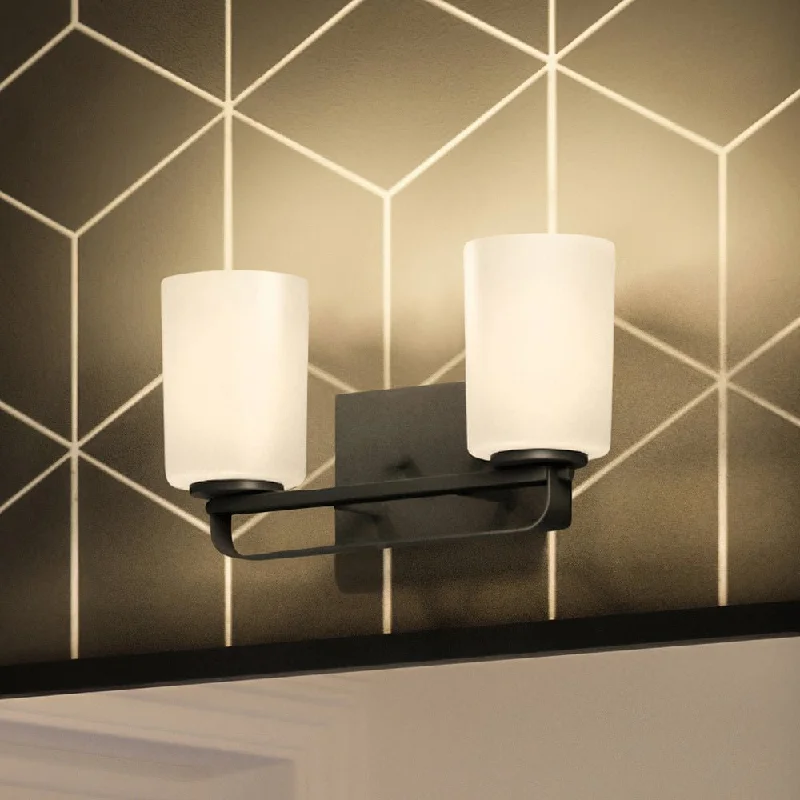 Industrial Lighting for Metal Fabrication ShopsUHP4113 Modern Bath Light 7.625''H x 13.625''W, Midnight Black Finish, Broome Collection Industrial Lighting for Metal Fabrication ShopsUHP4113 Modern Bath Light 7.625''H x 13.625''W, Midnight Black Finish, Broome Collection