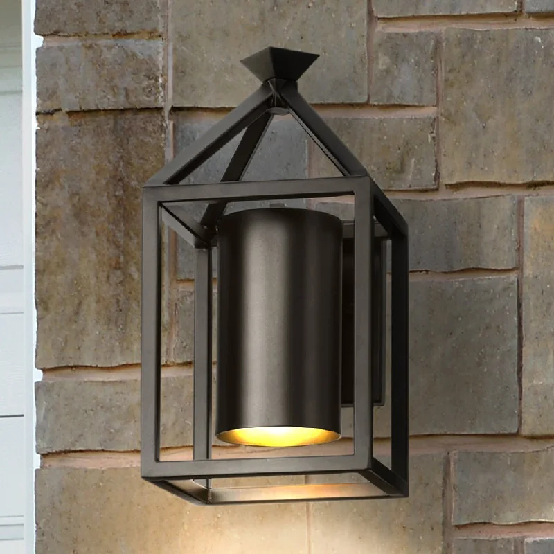 Industrial Lighting for Woodworking FactoriesUHP1570 Modern Outdoor Wall Sconce, 12-1/2''H x 8"W x 6-1/2''D, Matte Black Finish, Sherwood Collection Industrial Lighting for Woodworking FactoriesUHP1570 Modern Outdoor Wall Sconce, 12-1/2''H x 8"W x 6-1/2''D, Matte Black Finish, Sherwood Collection