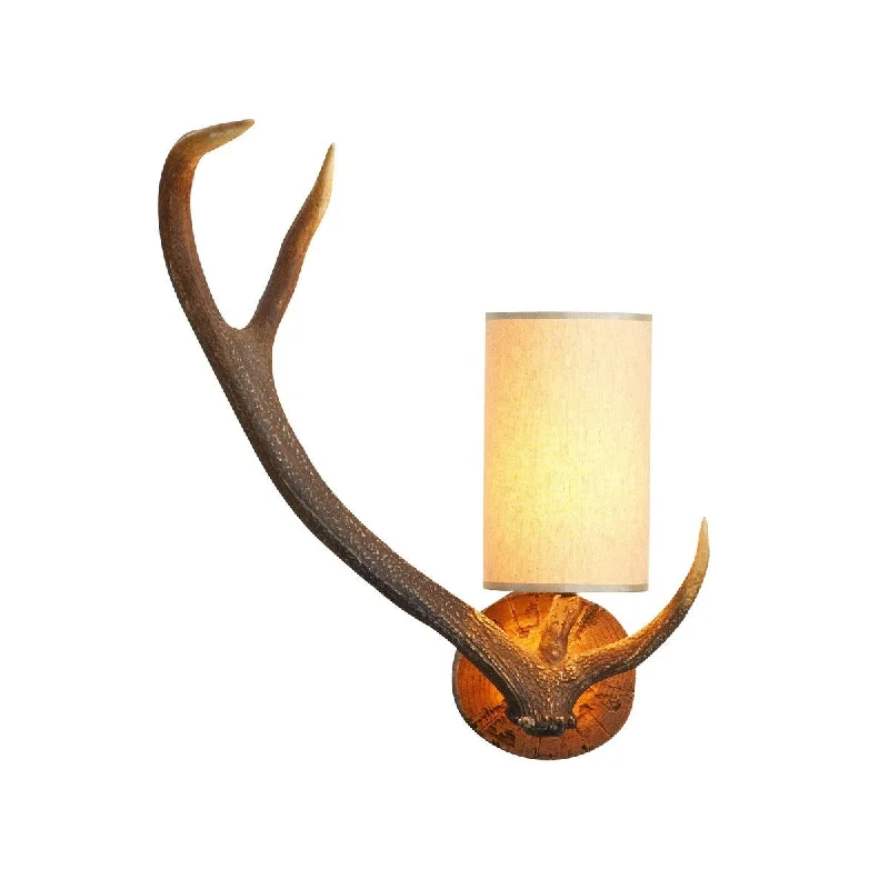fabric wall lamps with a linen shade for a relaxed and breathable atmosphereAntler Rustic Left Hand Wall Light - ID 2463 fabric wall lamps with a linen shade for a relaxed and breathable atmosphereAntler Rustic Left Hand Wall Light - ID 2463