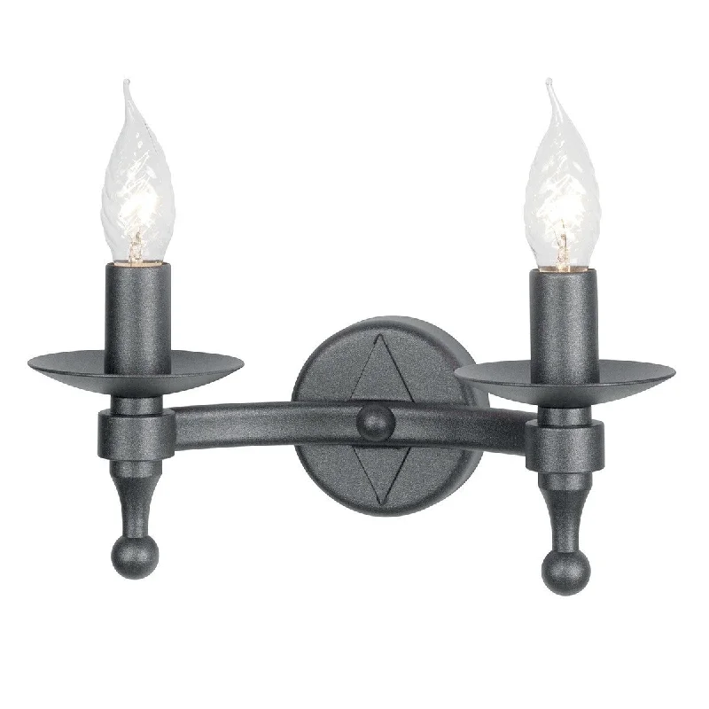 rustic farmhouse wall lamps with wooden accents for cozy bedroomsBedworth Graphite 2 Light Wall Light - ID 8389 rustic farmhouse wall lamps with wooden accents for cozy bedroomsBedworth Graphite 2 Light Wall Light - ID 8389