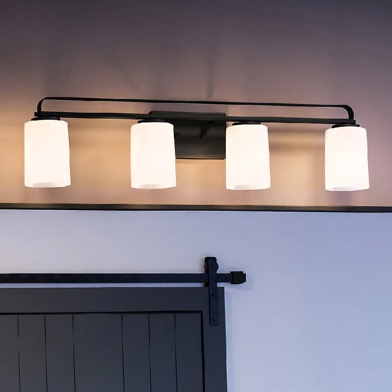 Industrial Wall - Mounted Lighting for Workshop WallsUHP4115 Modern Bath Light 7.625''H x 32.5''W, Midnight Black Finish, Broome Collection Industrial Wall - Mounted Lighting for Workshop WallsUHP4115 Modern Bath Light 7.625''H x 32.5''W, Midnight Black Finish, Broome Collection