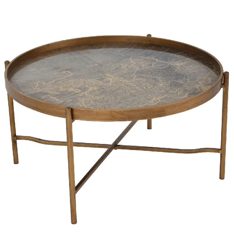 Vienna Antique Gold Atlas Coffee Table