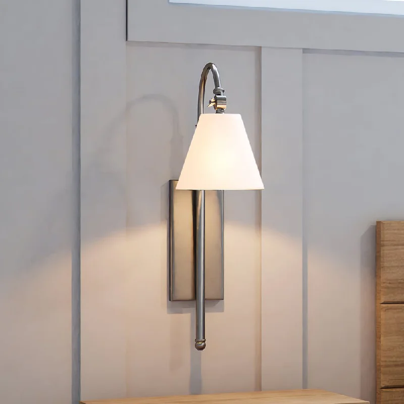 Corrosion - Resistant Industrial Lighting for Coastal FactoriesULB2053 New Traditional Wall Sconce, 25''H x 7''W, Brushed Nickel Finish, Jidava Collection Corrosion - Resistant Industrial Lighting for Coastal FactoriesULB2053 New Traditional Wall Sconce, 25''H x 7''W, Brushed Nickel Finish, Jidava Collection