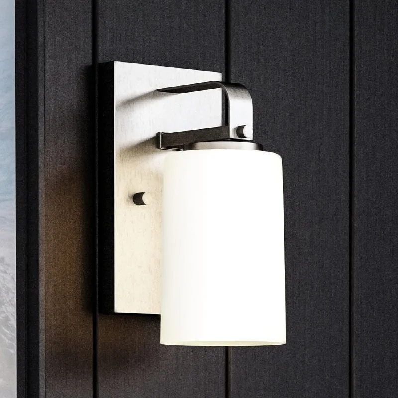 Dust - Resistant Industrial Lighting for Dirty WorkspacesUHP4104 Modern Wall Sconce 8''H x 4.5''W, Brushed Nickel Finish, Broome Collection Dust - Resistant Industrial Lighting for Dirty WorkspacesUHP4104 Modern Wall Sconce 8''H x 4.5''W, Brushed Nickel Finish, Broome Collection