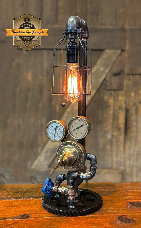 Industrial Lighting for Electronics ManufacturingSteampunk Industrial Lamp / Antique Welding Regulator / Gear / Chicago / Lamp #4268 Industrial Lighting for Electronics ManufacturingSteampunk Industrial Lamp / Antique Welding Regulator / Gear / Chicago / Lamp #4268