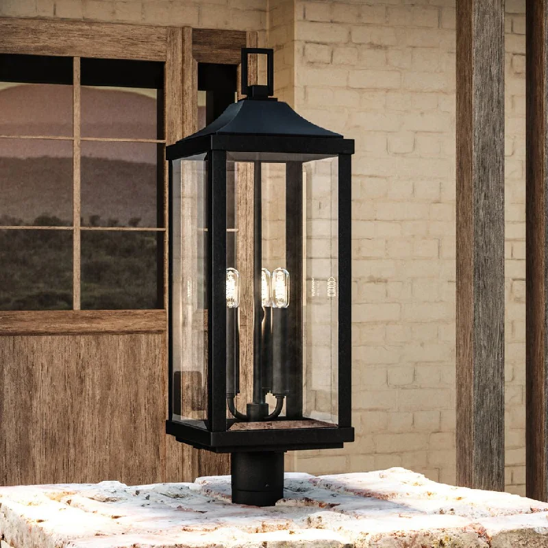 Low - Bay Industrial Lighting Fixtures for Small FactoriesUHP1400 Farmhouse Outdoor Post Light 26.875''H x 9.5''W, Midnight Black Finish, Calderdale Collection Low - Bay Industrial Lighting Fixtures for Small FactoriesUHP1400 Farmhouse Outdoor Post Light 26.875''H x 9.5''W, Midnight Black Finish, Calderdale Collection