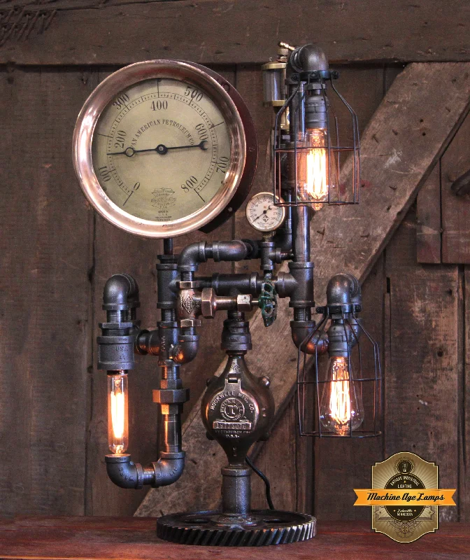 Adjustable Industrial Lighting for Flexible IlluminationSteampunk Industrial / Steam Gauge Lamp / Boiler Gauge / Lamp #4509 Adjustable Industrial Lighting for Flexible IlluminationSteampunk Industrial / Steam Gauge Lamp / Boiler Gauge / Lamp #4509