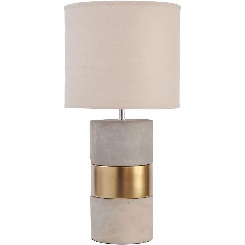 Gold Table Lamp with Natural Shade