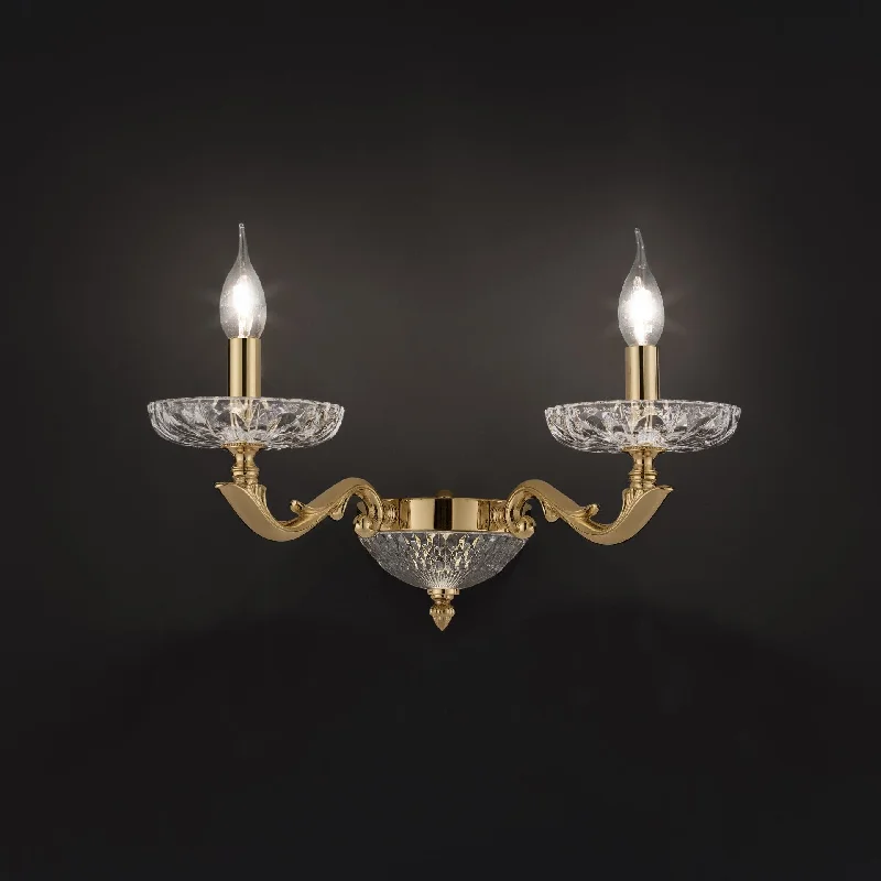 fabric wall lamps with a linen shade for a relaxed and breathable atmosphere2-Light Crystal Wall Light – Cut crystal bobeche and bowl fabric wall lamps with a linen shade for a relaxed and breathable atmosphere2-Light Crystal Wall Light – Cut crystal bobeche and bowl