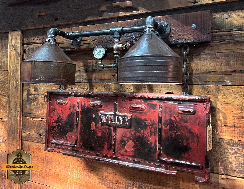 Industrial Lighting for Food Processing FactoriesSteampunk Industrial / Willys Tailgate Wall Light / Sconce / Barnwood /Automotive / Lamp #4031 Industrial Lighting for Food Processing FactoriesSteampunk Industrial / Willys Tailgate Wall Light / Sconce / Barnwood /Automotive / Lamp #4031