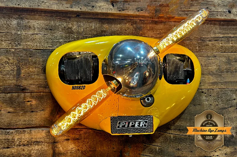 Industrial Ceiling - Mounted Lighting for Assembly PlantsSteampunk Industrial / Aviation / Wall Light Lamp / Piper Tri-Pacer / Airplane Cowling / Lamp #dc204 Industrial Ceiling - Mounted Lighting for Assembly PlantsSteampunk Industrial / Aviation / Wall Light Lamp / Piper Tri-Pacer / Airplane Cowling / Lamp #dc204