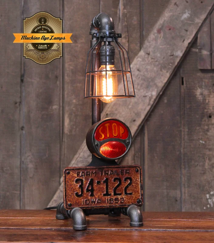 Industrial Lighting for Chemical PlantsSteampunk Industrial / Antique 1930's / Stop tail light / License Plate / Automotive / Hot rod / Lamp #4530 Industrial Lighting for Chemical PlantsSteampunk Industrial / Antique 1930's / Stop tail light / License Plate / Automotive / Hot rod / Lamp #4530