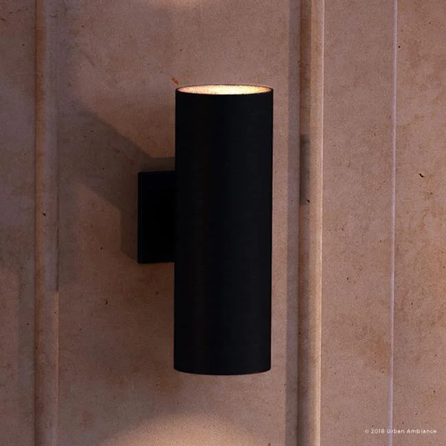 Industrial Ceiling - Mounted Lighting for Assembly PlantsUHP1063 Modern Outdoor Wall Light, 14"H x 5"W, Midnight Black Finish, Hollywood Collection Industrial Ceiling - Mounted Lighting for Assembly PlantsUHP1063 Modern Outdoor Wall Light, 14"H x 5"W, Midnight Black Finish, Hollywood Collection