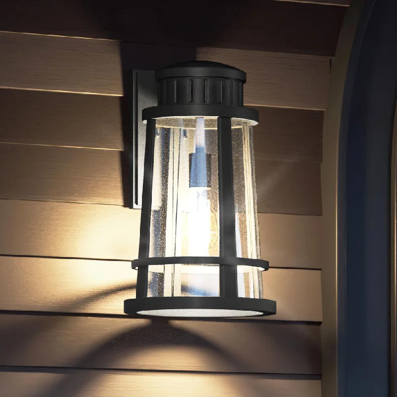 Industrial Emergency Lighting for Safety in FactoriesUQL1583 Tudor Outdoor Wall Sconce 16.25''H x 9.75''W, Natural Black Finish, Westcliffe Collection