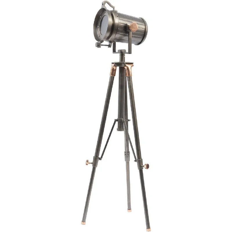 Charlie Copper & Satin Grey Tripod Floor Lamp