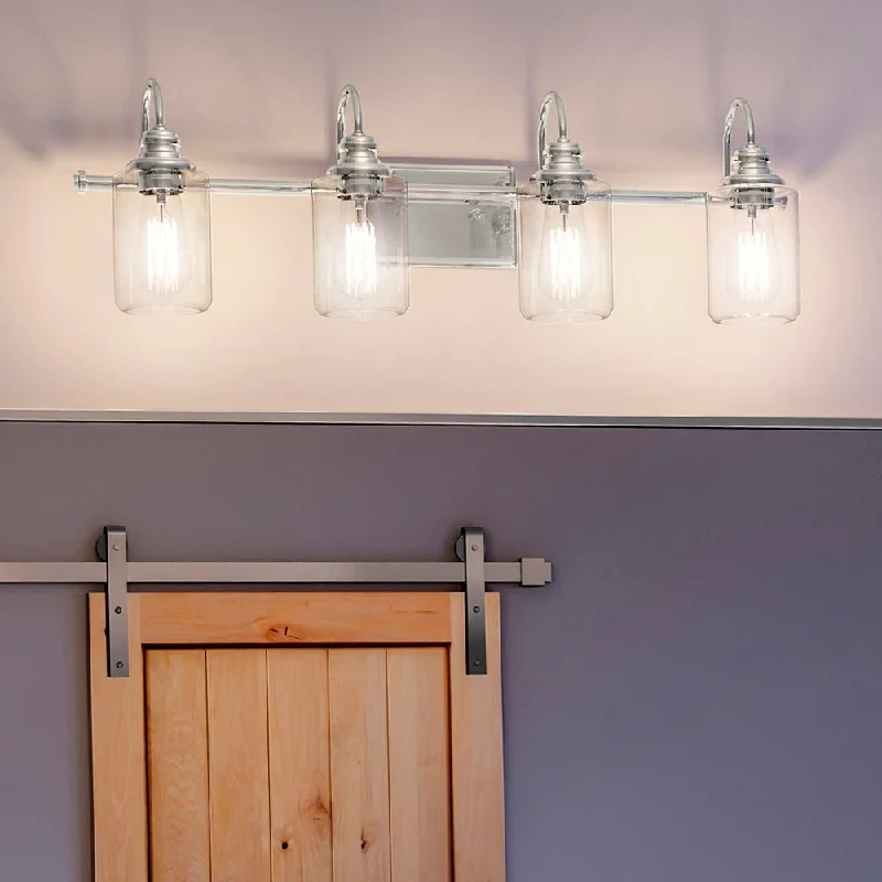 Low - Bay Industrial Lighting Fixtures for Small FactoriesUHP4063 Vintage Bath Light 9.875''H x 32.25''W, Brushed Nickel Finish, Hedland Collection Low - Bay Industrial Lighting Fixtures for Small FactoriesUHP4063 Vintage Bath Light 9.875''H x 32.25''W, Brushed Nickel Finish, Hedland Collection