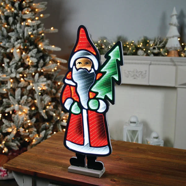 String Lights for Nursery Room DecorInfinity Light – Santa Holding Tree – 23.5”