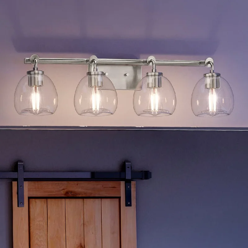Industrial Ceiling - Mounted Lighting for Assembly PlantsUHP4183 Industrial Bath Light 8.875''H x 31.875''W, Brushed Nickel Finish, Lithgow Collection Industrial Ceiling - Mounted Lighting for Assembly PlantsUHP4183 Industrial Bath Light 8.875''H x 31.875''W, Brushed Nickel Finish, Lithgow Collection